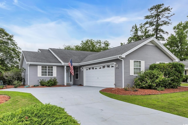1206 Formby Ct, Myrtle Beach, SC 29588 - ranch-style home featuring a garage, concrete driveway, and a front yard