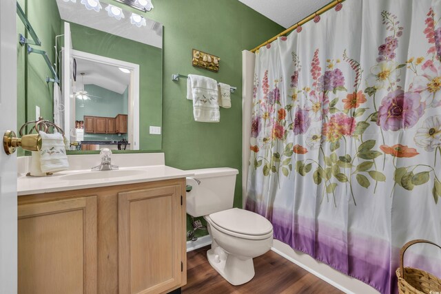1206 Formby Ct, Myrtle Beach, SC 29588 - full bath featuring vanity, wood finished floors, and ceiling fan