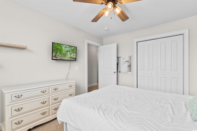 3617 Pasture Rd, Aynor, SC 29511 - bedroom with a closet, light colored carpet, and a ceiling fan
