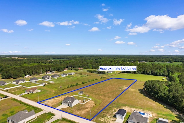 3617 Pasture Rd, Aynor, SC 29511 - aerial view of property and surrounding area with property parcel outlined