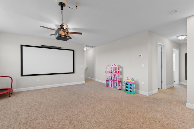 3617 Pasture Rd, Aynor, SC 29511 - carpeted cinema with ceiling fan and baseboards