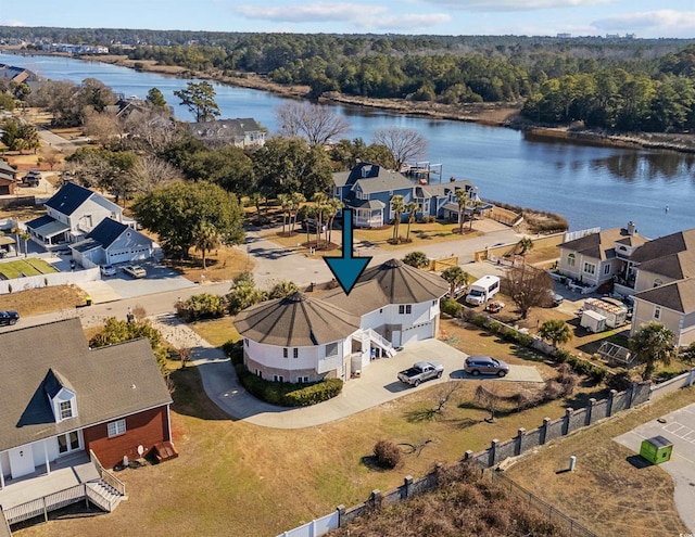 4552 River Rd, Little River, SC 29566 - aerial perspective of suburban area with a nearby body of water and a forest