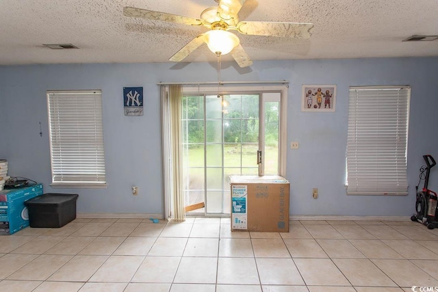 318 Muirfield Rd, Myrtle Beach, SC 29588 - dining area featuring ceiling fan, a textured ceiling, and light tile patterned flooring