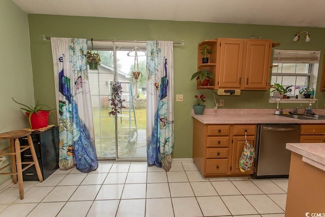 318 Muirfield Rd, Myrtle Beach, SC 29588 - kitchen with dishwasher, light countertops, and open shelves