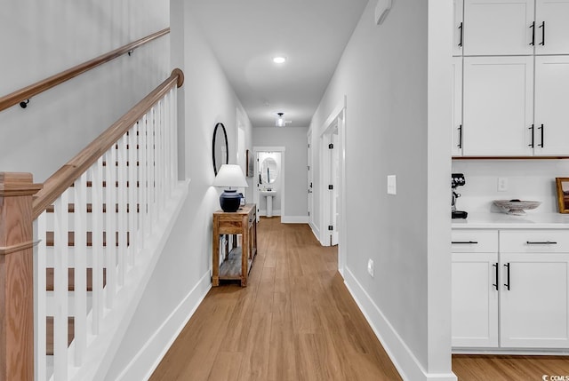 1216 Newell Dr, Myrtle Beach, SC 29588 - corridor with light wood-type flooring and stairway