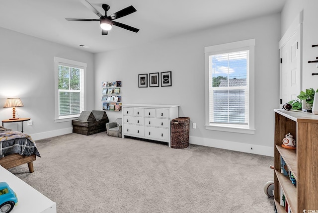 1216 Newell Dr, Myrtle Beach, SC 29588 - carpeted bedroom with baseboards and a ceiling fan