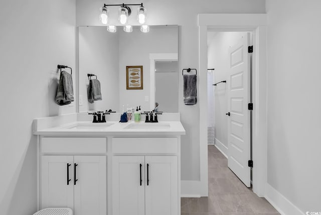 1216 Newell Dr, Myrtle Beach, SC 29588 - full bath with double vanity and tile patterned floors