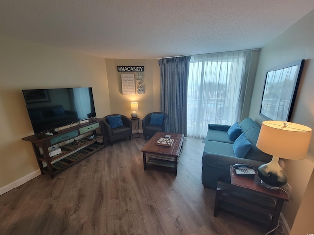 201 S Ocean Blvd Unit 205, Myrtle Beach, SC 29577 - living area with wood finished floors and a textured ceiling