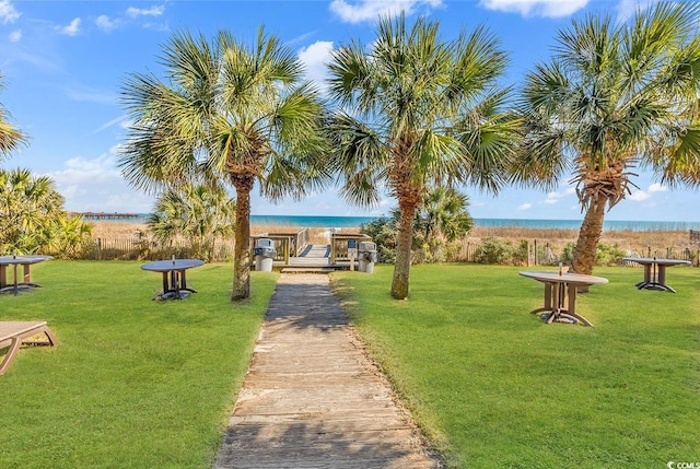 2300 N Ocean Blvd Unit 132, Myrtle Beach, SC 29577 - view of property's community featuring a lawn and a water view