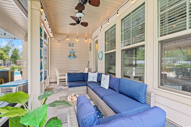 1715 Lake Egret Dr, North Myrtle Beach, SC 29582 - view of patio featuring an outdoor living space and a ceiling fan