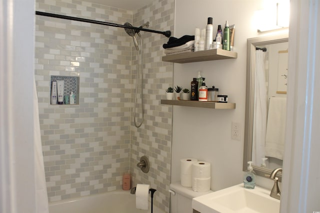 1600 Beaver Rd, Myrtle Beach, SC 29577 - bathroom with shower / bath combo with shower curtain and vanity