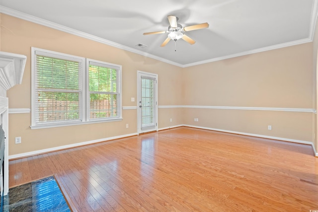 1654 Low Country Pl Unit C, Myrtle Beach, SC 29577 - spare room with wood finished floors, crown molding, and ceiling fan