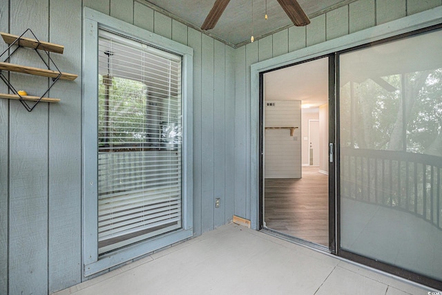 1500 Cenith Dr Unit B-403, North Myrtle Beach, SC 29582 - doorway to property featuring ceiling fan and board and batten siding