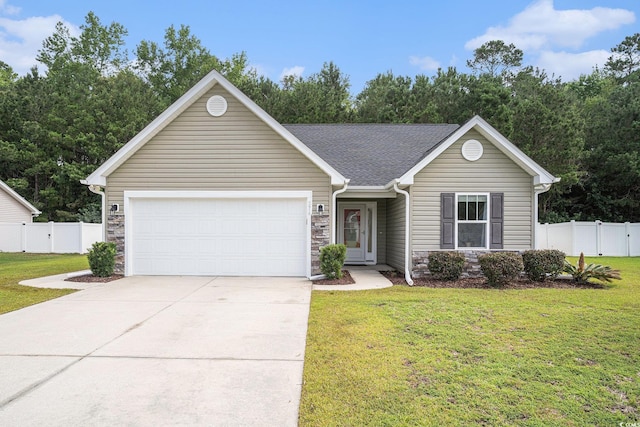 276 Avery Dr, Myrtle Beach, SC 29588 - single story home featuring stone siding, concrete driveway, and a garage