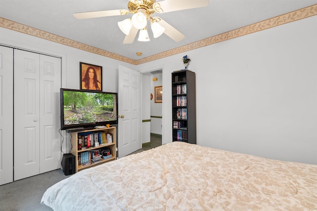 556 Crusade Cir, Conway, SC 29526 - carpeted bedroom featuring a closet and a ceiling fan