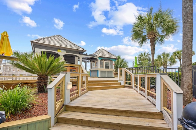 4800 S Ocean Blvd Unit 1524, North Myrtle Beach, SC 29582 - deck with stairway and a grill