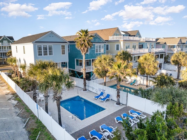 611 N Ocean Blvd, Surfside Beach, SC 29575 - view of pool with a residential view, a fenced backyard, and a patio area