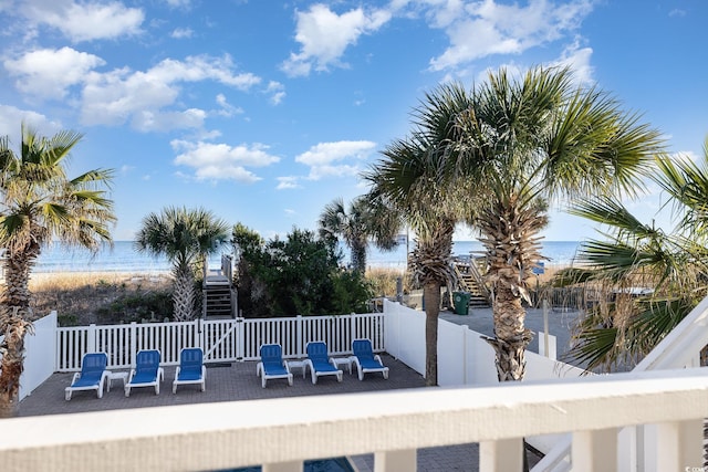 611 N Ocean Blvd, Surfside Beach, SC 29575 - view of swimming pool featuring view of water and beach