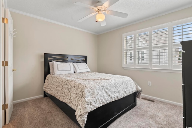 611 2nd Ave S Unit 18-C, North Myrtle Beach, SC 29582 - carpeted bedroom with ornamental molding and a ceiling fan