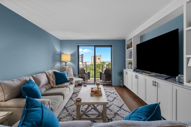 7601 N Ocean Blvd Unit 7-C, Myrtle Beach, SC 29572 - living area with dark wood-style floors