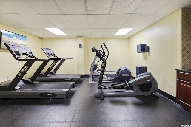 201 74th Ave N Unit 2534, Myrtle Beach, SC 29572 - exercise area with a paneled ceiling