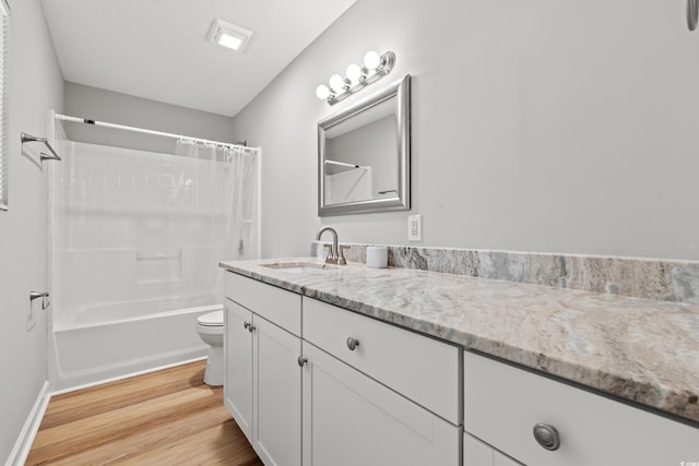 2965 Mount Olive Rd, Loris, SC 29569 - full bathroom with vanity, wood finished floors, and shower / bathtub combination with curtain