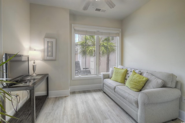 2180 Waterview Dr Unit 738, North Myrtle Beach, SC 29582 - living area with wood finished floors and ceiling fan