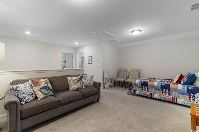 3185 Viceroy Loop, Little River, SC 29566 - carpeted living area featuring recessed lighting and attic access
