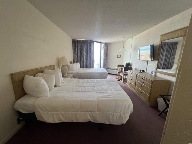 9550 Shore Dr Unit 1733, Myrtle Beach, SC 29579 - bedroom with dark colored carpet and a textured ceiling