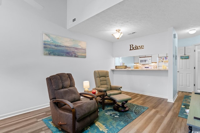 620 15th Ave S Unit 87, Surfside Beach, SC 29575 - living area with wood finished floors and a textured ceiling