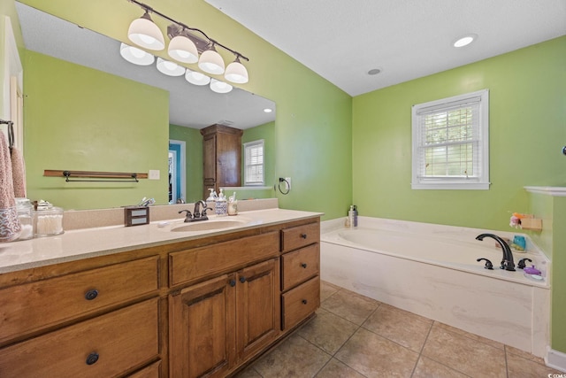 300 Crescent Dr, Conway, SC 29526 - bathroom with vanity, a bath, and tile patterned floors