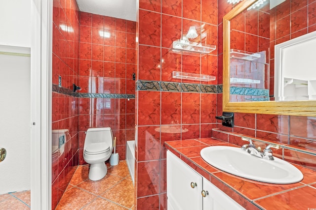 3597 Sunfish St, Murrells Inlet, SC 29576 - full bath with tile walls, vanity, tile patterned floors, and tasteful backsplash