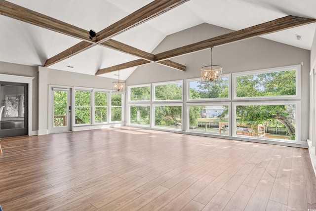 3597 Sunfish St, Murrells Inlet, SC 29576 - unfurnished living room featuring a chandelier and wood finished floors