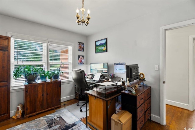 1008 N Withlacoochee Ave, Marion, SC 29571 - office space with a chandelier and wood finished floors