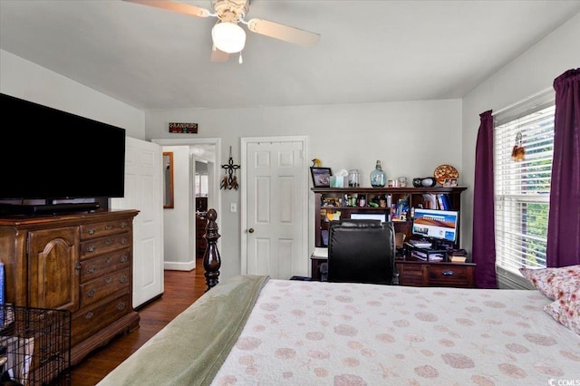 1008 N Withlacoochee Ave, Marion, SC 29571 - bedroom with wood finished floors and a ceiling fan