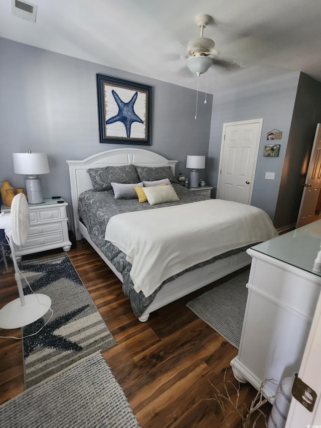 503 20th Ave N Unit 3B, North Myrtle Beach, SC 29582 - bedroom with wood finished floors and a ceiling fan