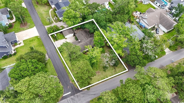 520 13th Ave N, Surfside Beach, SC 29575 - aerial perspective of suburban area with property parcel outlined