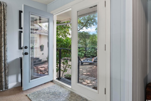 520 13th Ave N, Surfside Beach, SC 29575 - doorway to outside with carpet floors