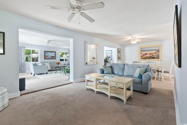 520 13th Ave N, Surfside Beach, SC 29575 - carpeted living area with ceiling fan
