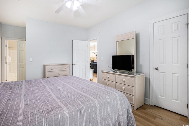 4868 Dahlia Ct Unit 202, Myrtle Beach, SC 29577 - bedroom with wood finished floors and a ceiling fan