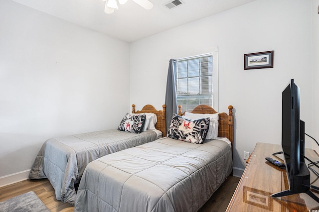 4868 Dahlia Ct Unit 202, Myrtle Beach, SC 29577 - bedroom featuring wood finished floors and ceiling fan