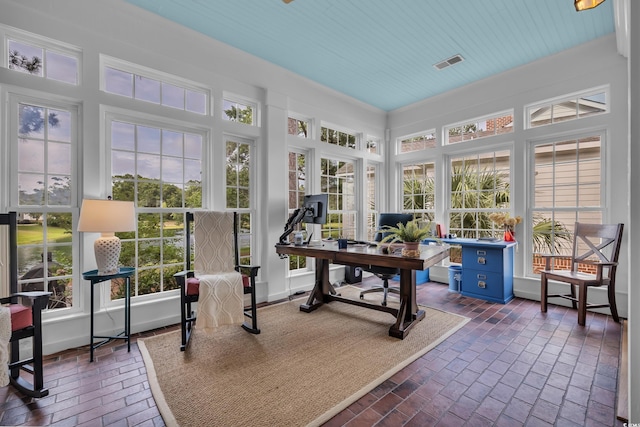 179 Cottage Ct, Pawleys Island, SC 29585 - office space with brick flooring and plenty of natural light
