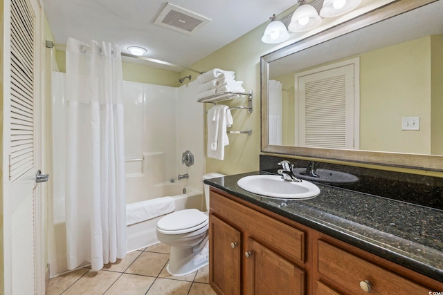 504 N Ocean Blvd Unit 1901, Myrtle Beach, SC 29577 - bathroom featuring vanity, shower / tub combo, and tile patterned floors