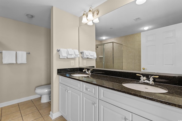 9994 Beach Club Dr Unit 1202, Myrtle Beach, SC 29572 - bathroom featuring double vanity, a shower stall, and tile patterned floors