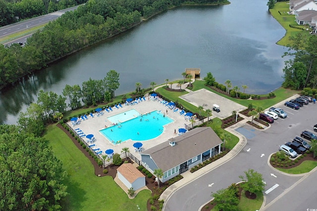 160 Juniata Loop, Little River, SC 29566 - aerial view of a large body of water and a pool area
