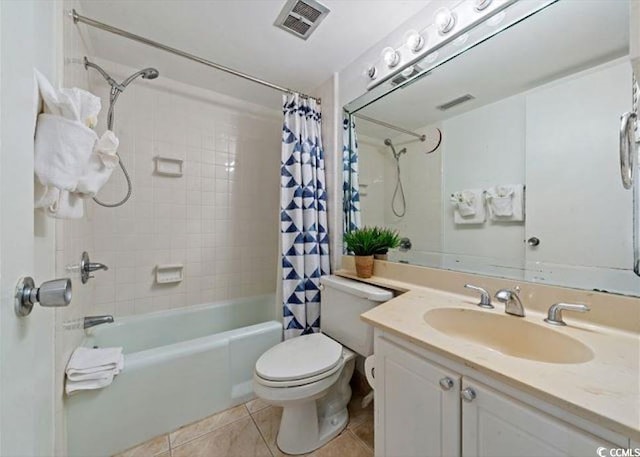 10200 Beach Club Dr Unit 16F, Myrtle Beach, SC 29572 - bathroom with shower / bath combo with shower curtain, vanity, and tile patterned flooring