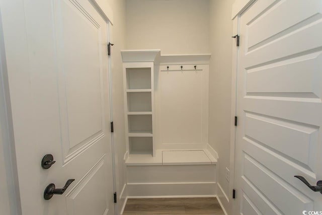 1514 Saw Palmetto St, North Myrtle Beach, SC 29582 - mudroom featuring dark wood-type flooring and baseboards