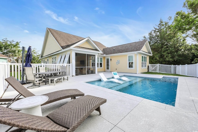 2336 Tidewatch Way N, Myrtle Beach, SC 29582 - view of swimming pool with a sunroom, a patio, and outdoor dining space