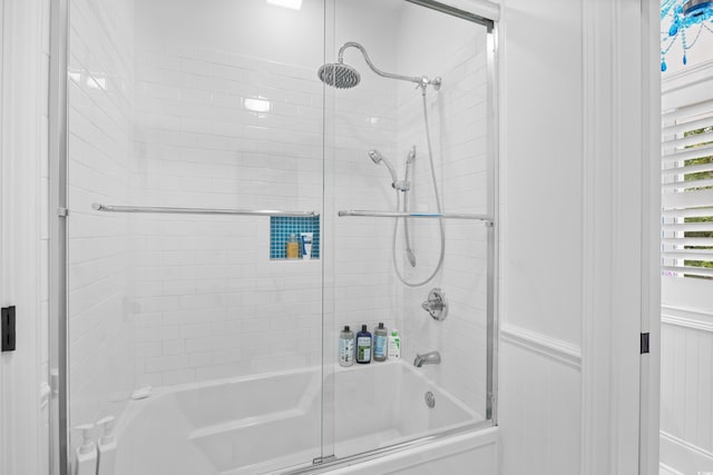 155 Preservation Cir, Pawleys Island, SC 29585 - full bathroom with enclosed tub / shower combo and a wainscoted wall