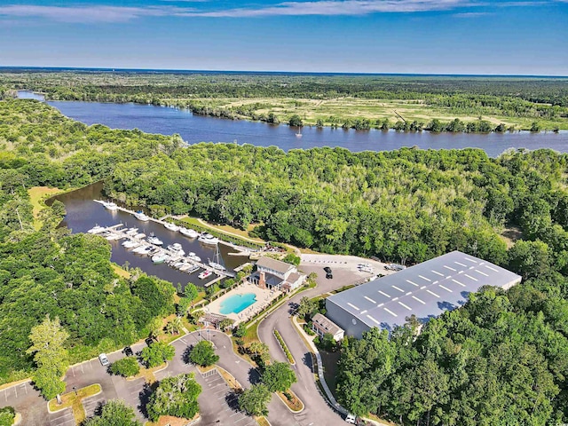 155 Preservation Cir, Pawleys Island, SC 29585 - aerial view of property's location with a nearby body of water and a heavily wooded area